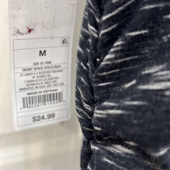 Liz Lang Maternity For Target Medium Black White Ebony Space Dye Midi Dress New - Picture 7 of 8